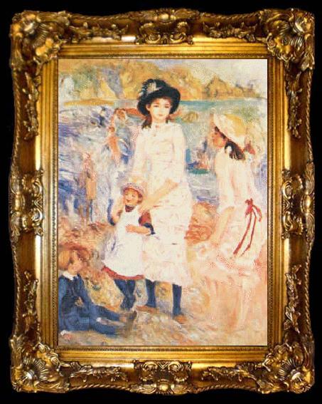 framed  Pierre Renoir Children on the Seashore, Guernsey, ta009-2